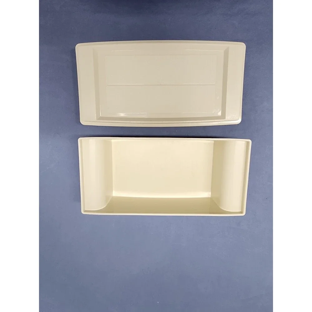 Vintage Tupperware Double Stick Butter Dish or Cream Cheese Keeper w Lid Almond